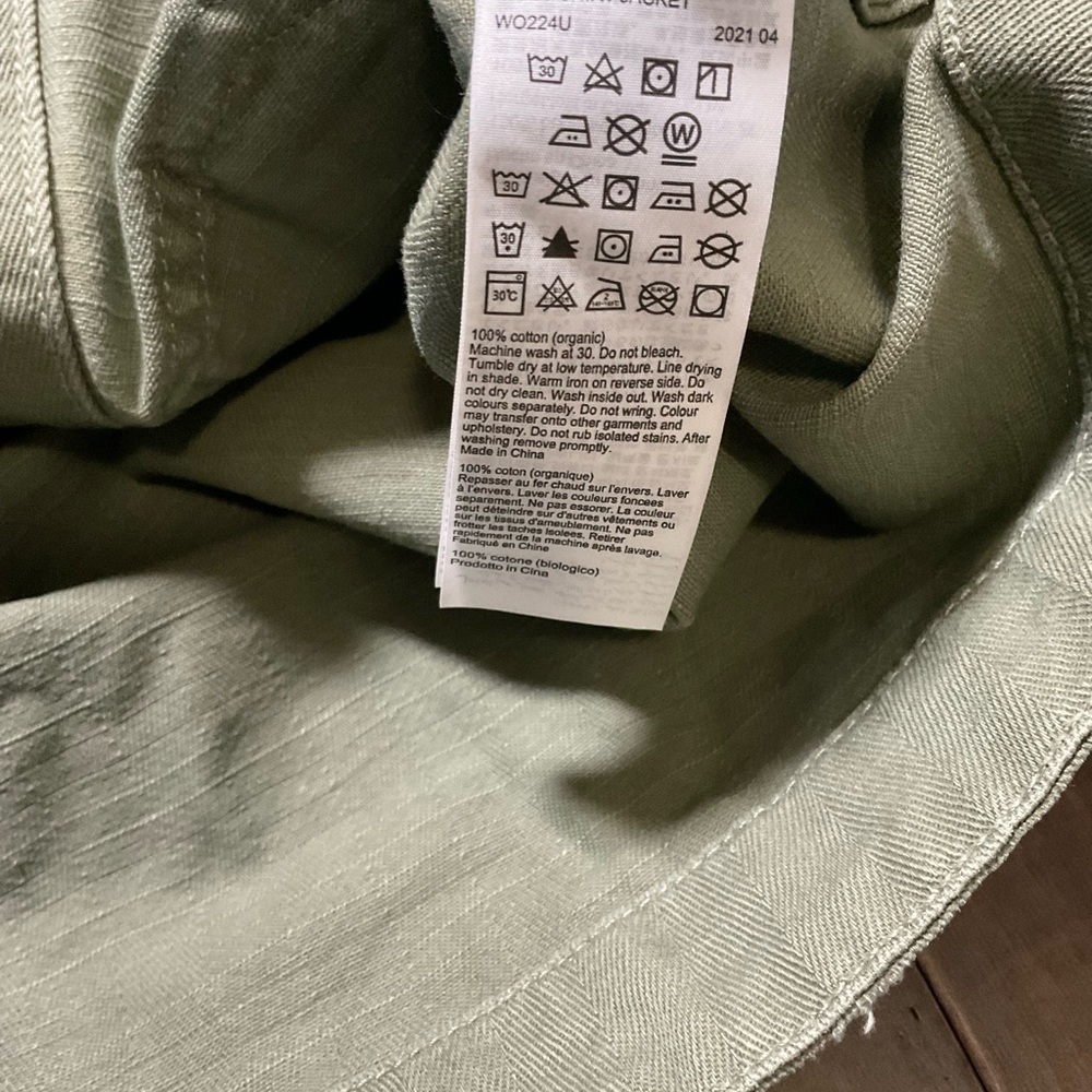 AllSaints Maisy Cotton Denim Shirt Jacket Khaki Green Long Sleeve Size 0 - Picture 5 of 8